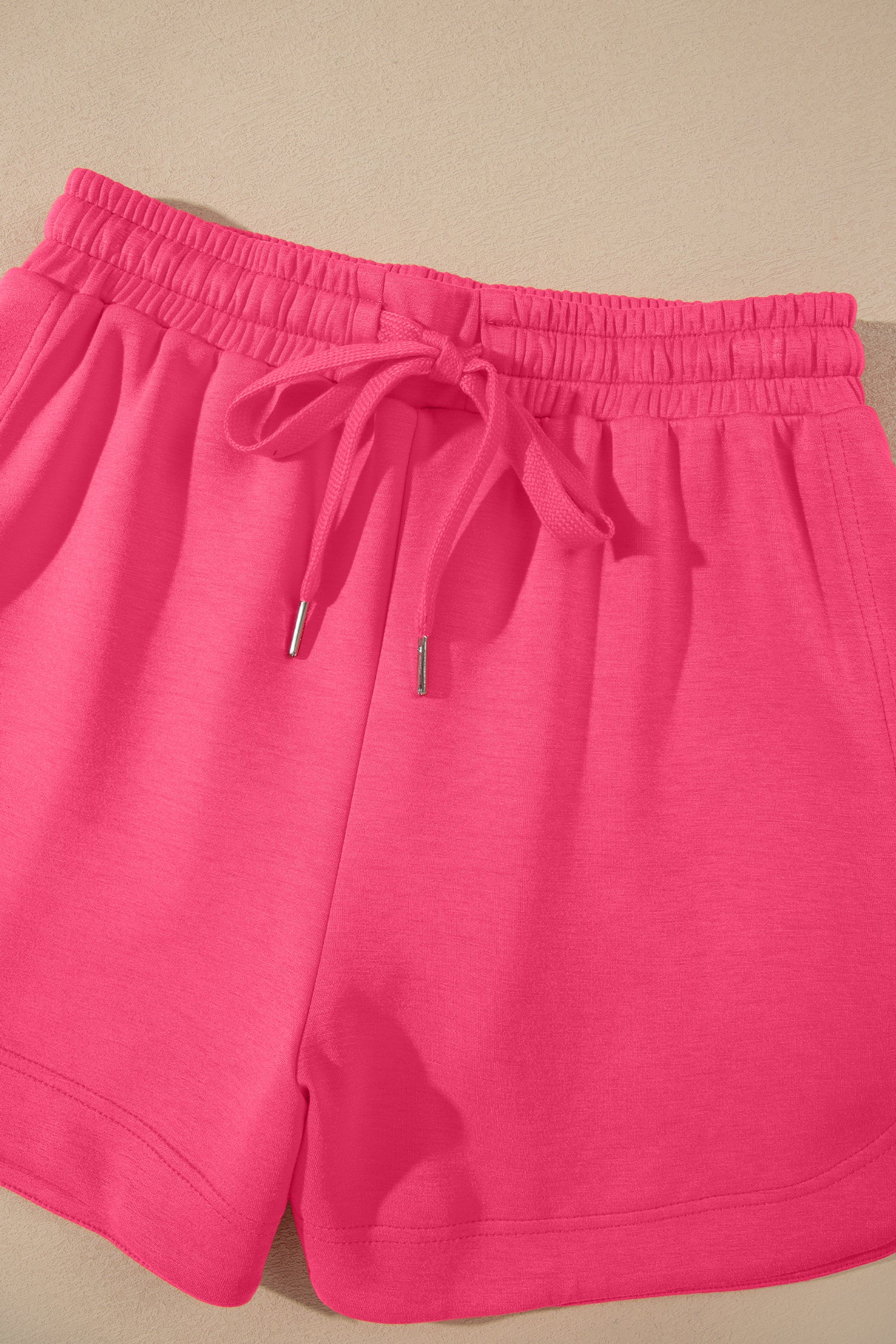 Oatmeal Quarter Zip Sleeveless Top Drawstring Shorts Casual 2pcs Outfit