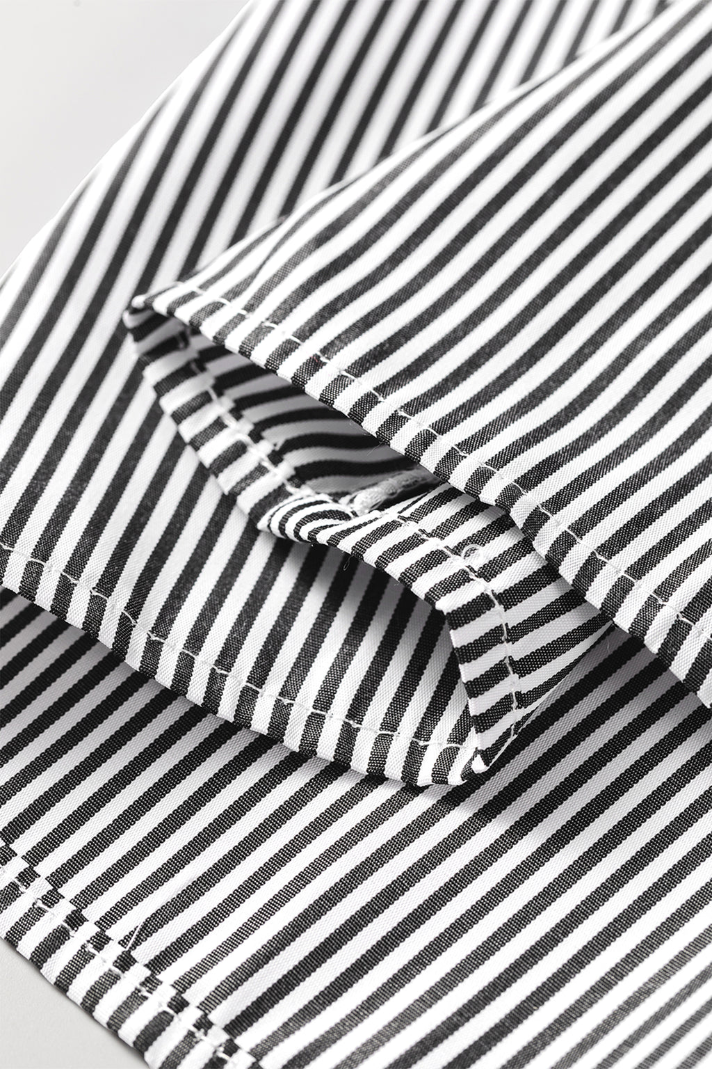 Black Stripe Striped Ruffle Sleeve Short Sleeve Round Neck Casual Shift Blouse