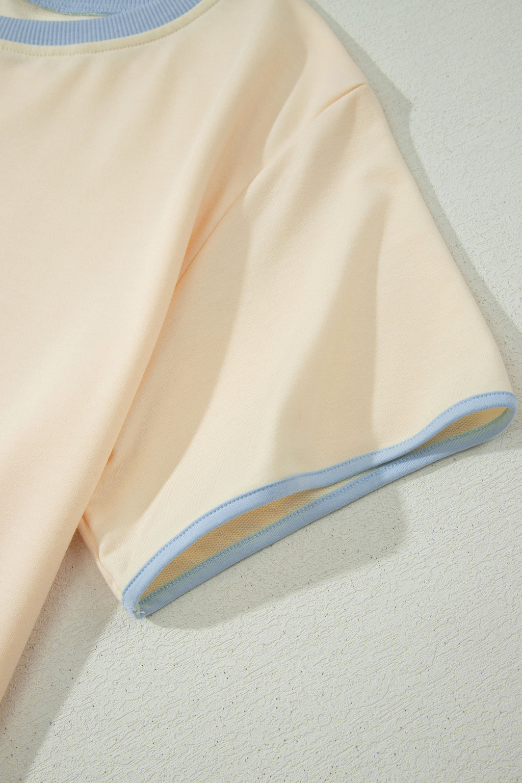 Apricot Colorblock Edge Drop Shoulder T Shirt and Skort 2Pcs Set