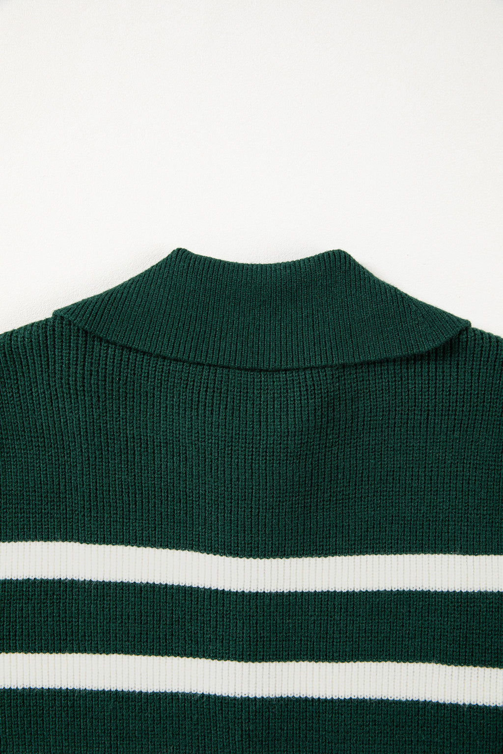 Light Blue Ribbed Half Zip Collared Sweater Vest
