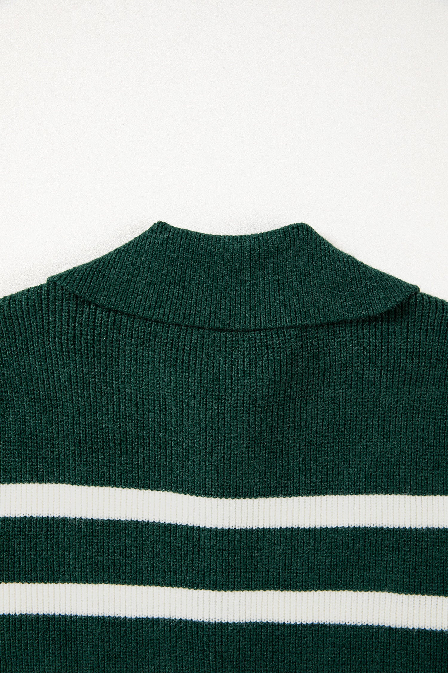 Light Blue Ribbed Half Zip Collared Sweater Vest