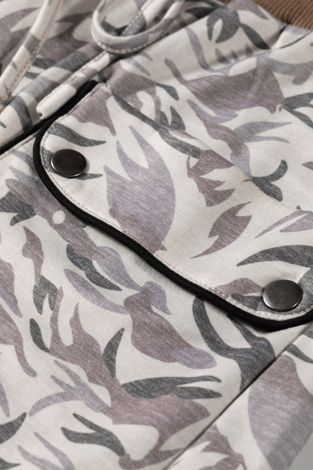 Khaki Drawstring Contrast Waistband Camouflage Cargo Barrel Pants