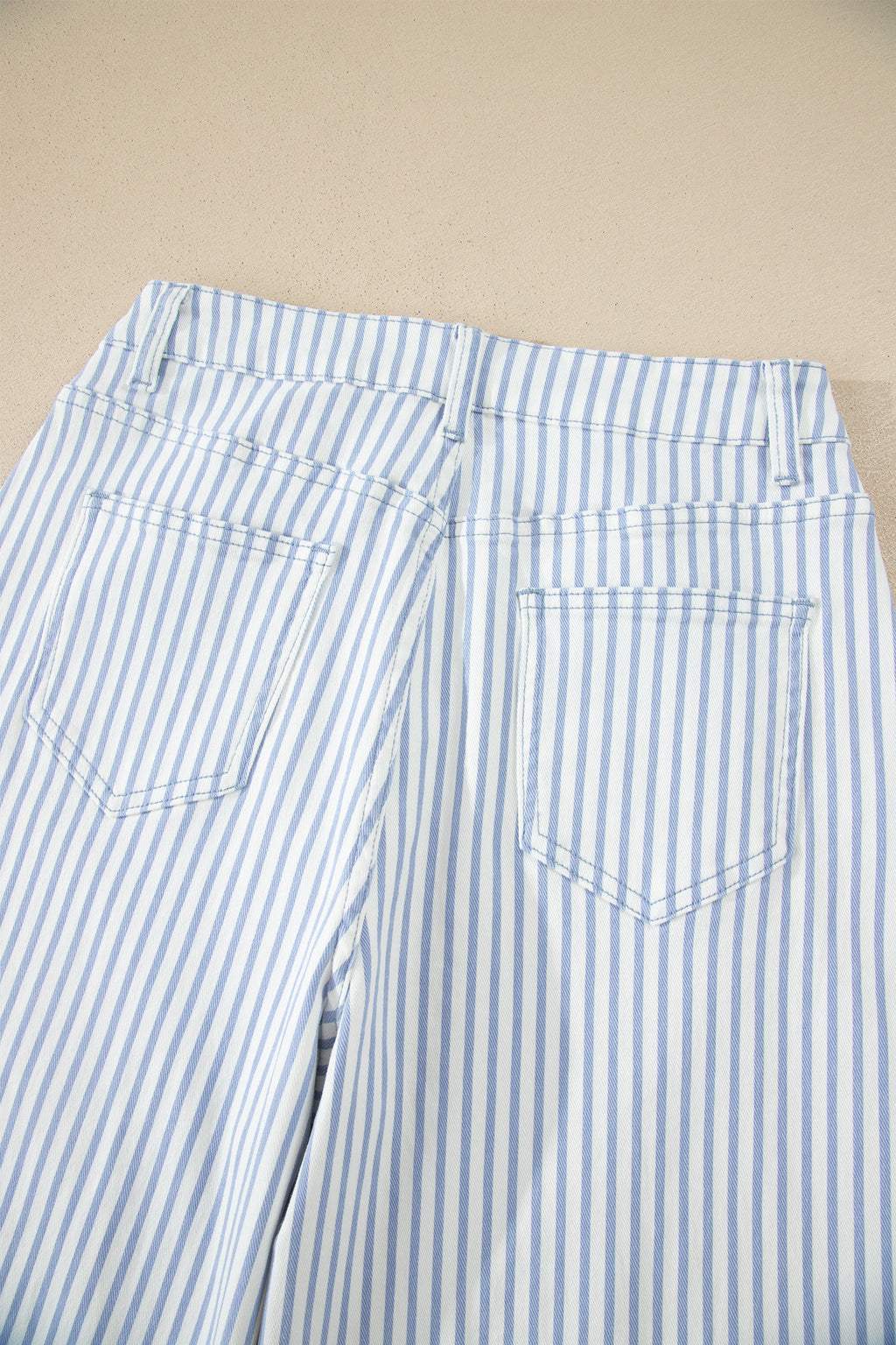 Brown Stripe Casual Barrel Jeans