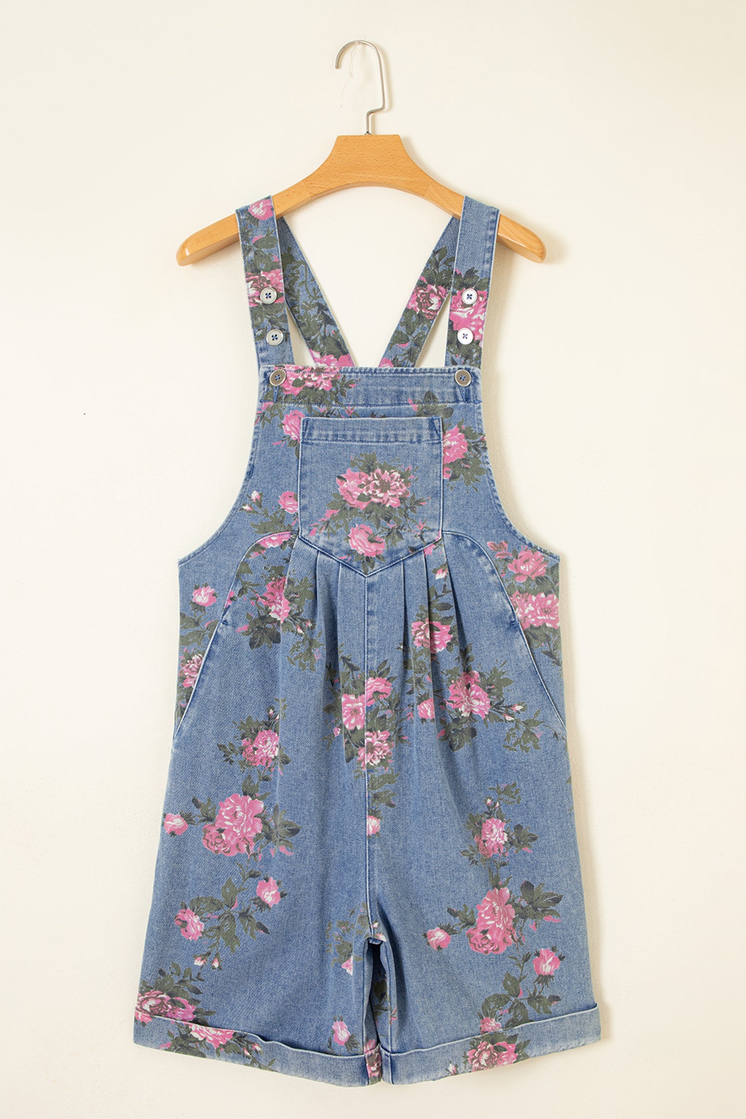 Myosotis Floral Print Denim Shortalls
