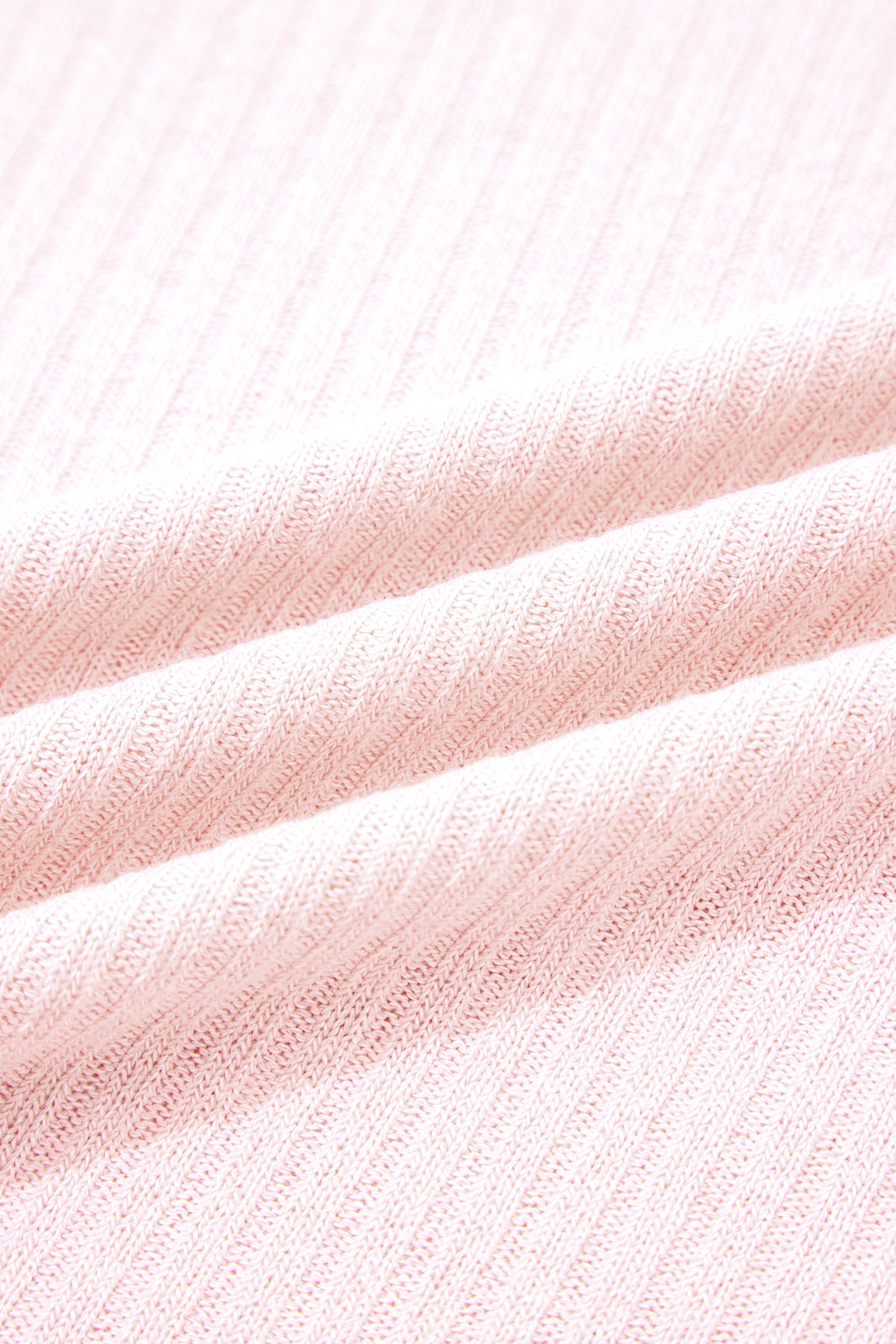 Light Pink Collared V Neck Ribbed Tee