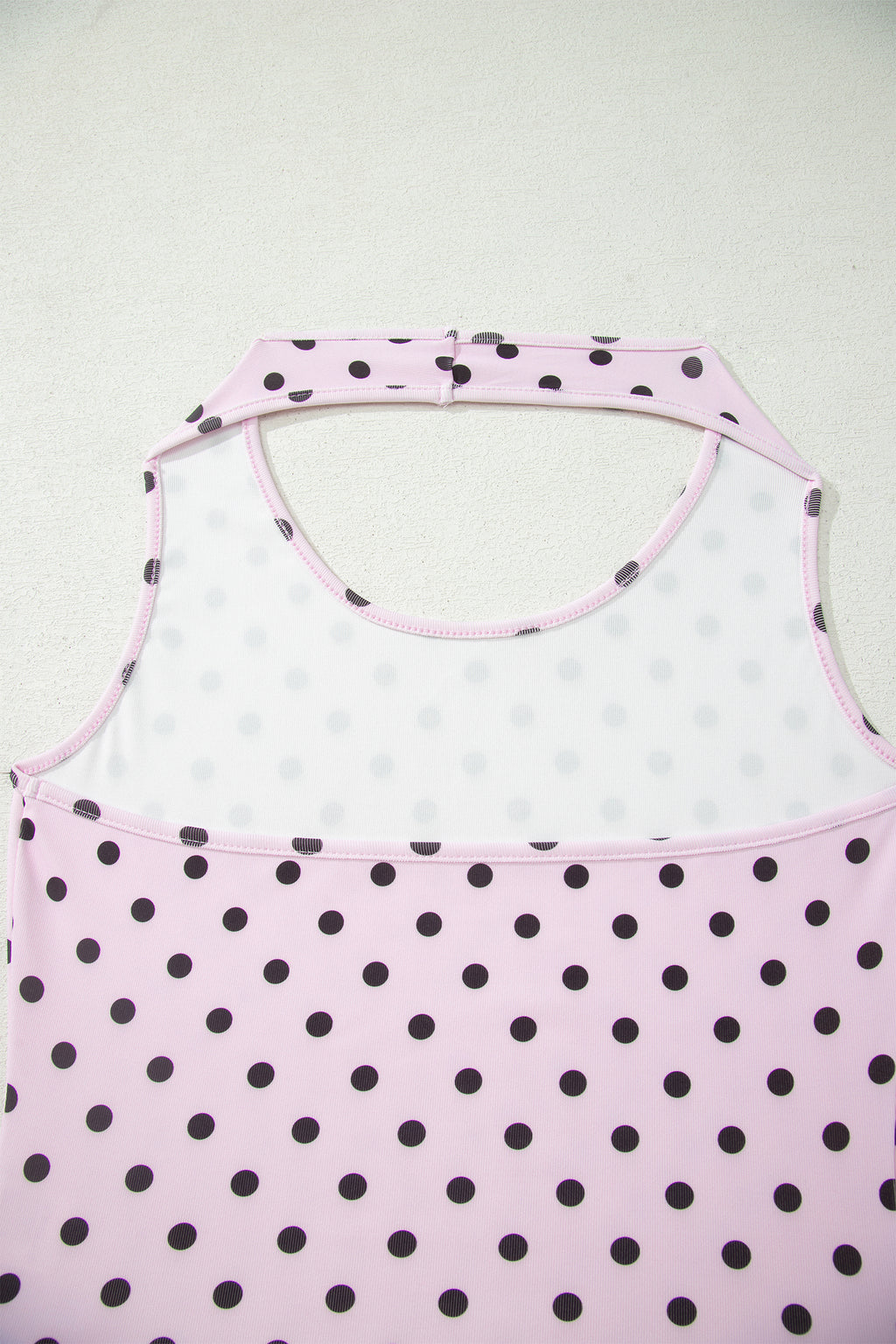 Brown Polka Dot Halter Tank Drawstring Elastic Waist Short Set