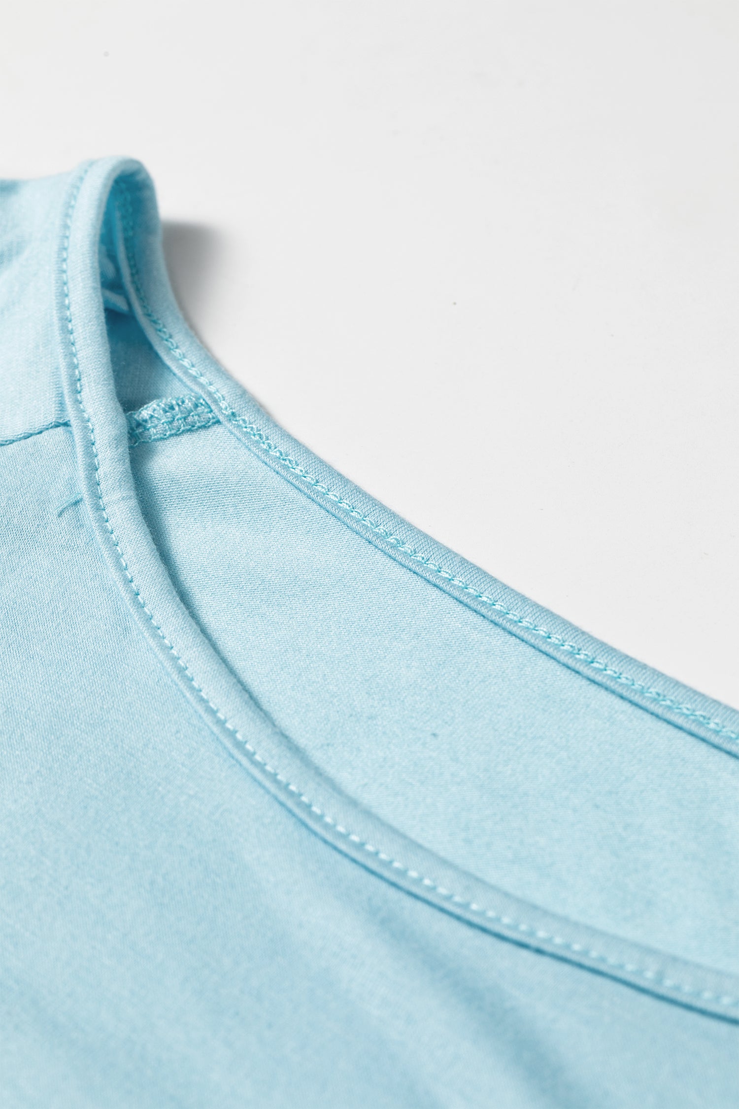 Light Blue Ruffled Short Sleeve Plus Size Casual Blouse