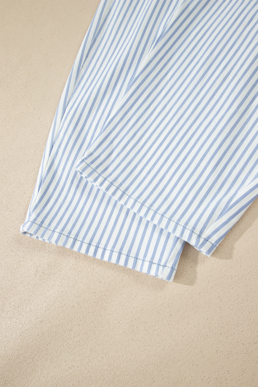 Brown Stripe Casual Barrel Jeans