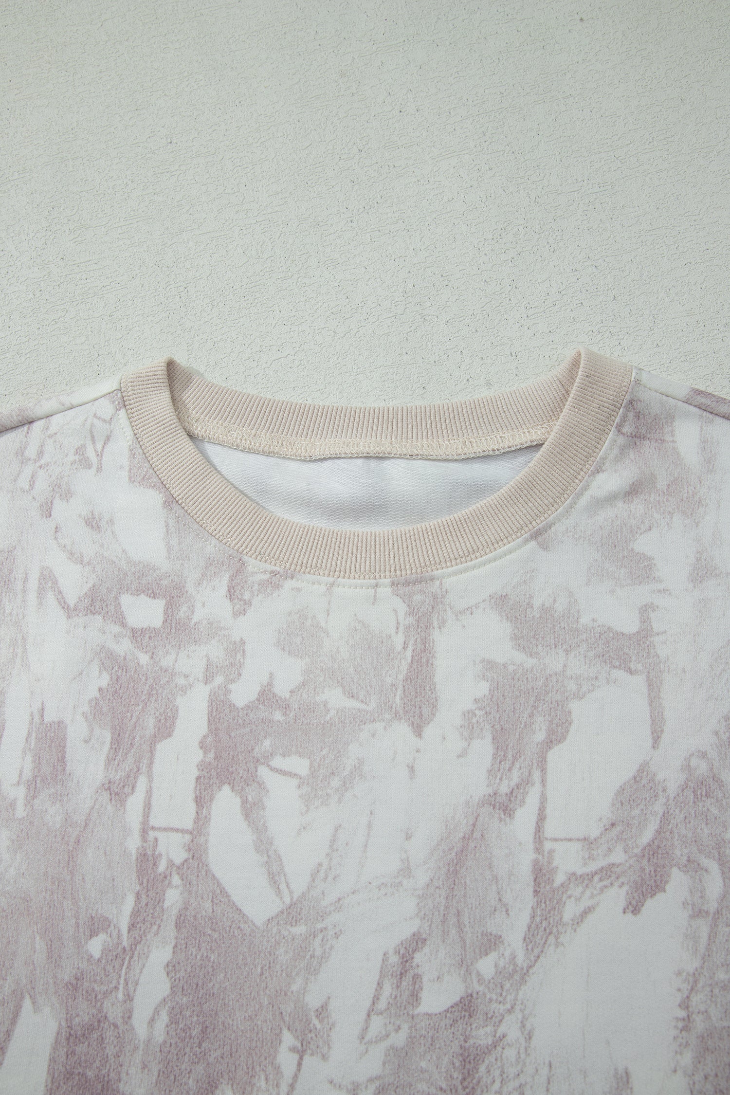 Gray Woodland Camo Print Raw Edge Cropped Top Skirt Set