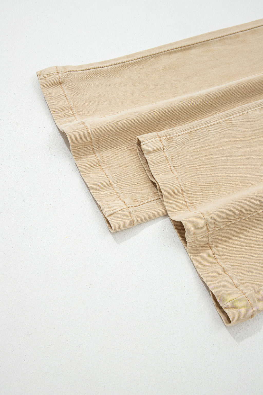 Red Sandalwood Solid Color Seamed Center Wide Leg Cropped Jeans