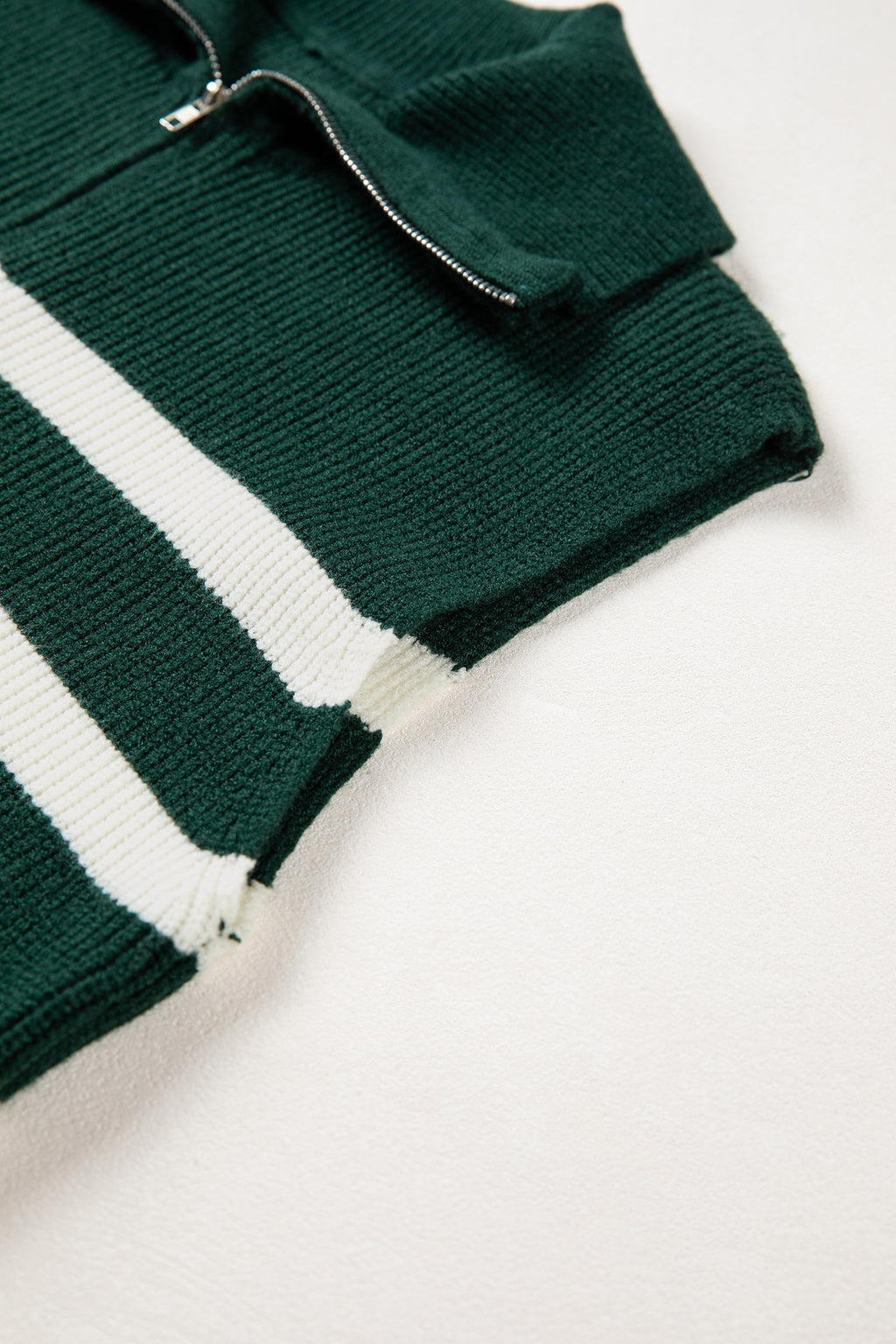 Light Blue Ribbed Half Zip Collared Sweater Vest