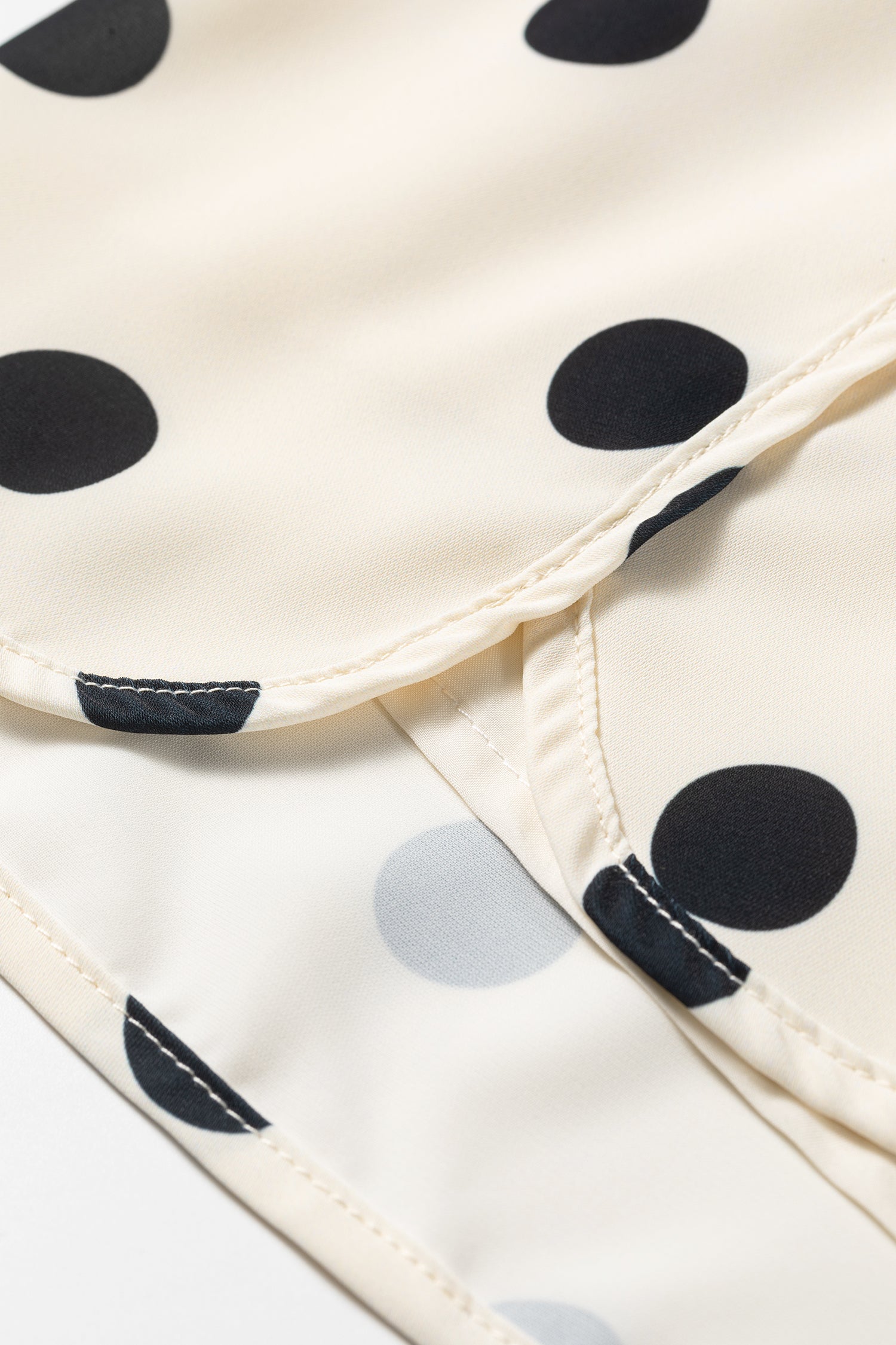 Apricot Polka Dot Print Shirred High Waist Casual Shorts