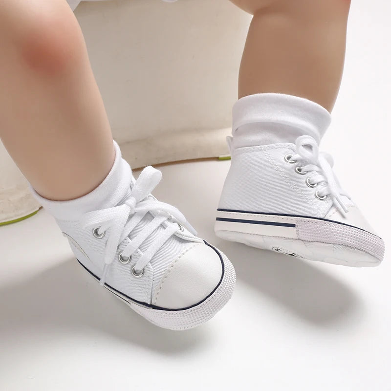 0-18 Months Baby Canvas Classic Sports Shoes Newborn Boys and Girls Printed Star First Walkers Shoes Infant Anti slip Baby Shoes