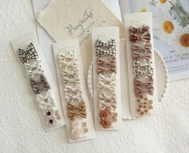 10Pc/Set Children's Girl Hairpins Cute Headwear Hair Accessories Bow for Baby Scrunchie Hair Clips Kids Barrettes Baby Headwear