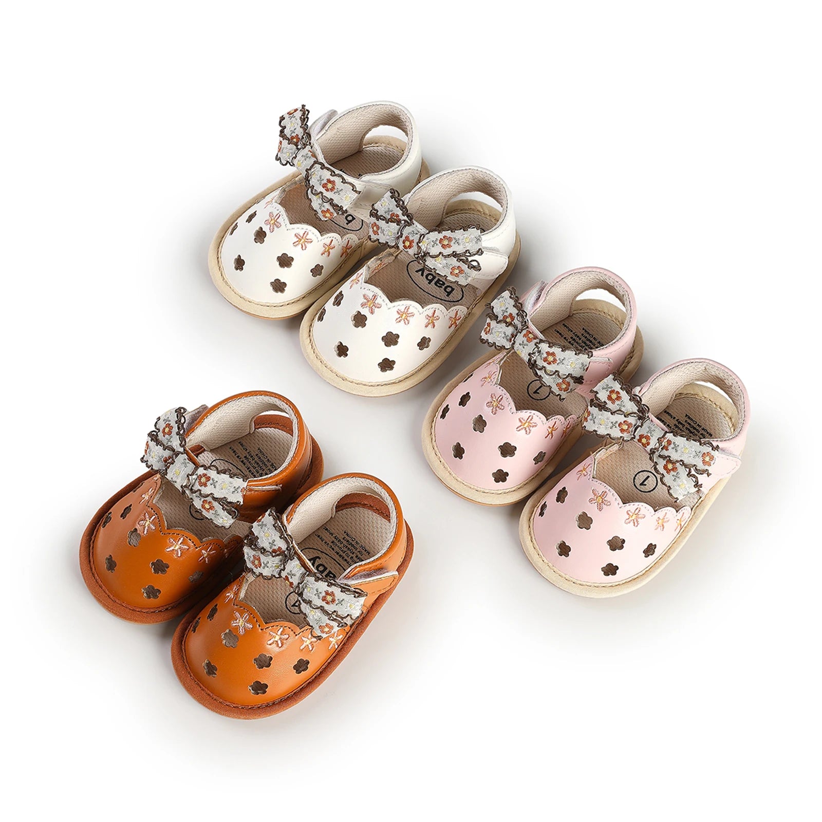 0-18months Baby Girl Sandals Flexible PU Leather Non-slip Flower Sandals  for women Summer Flats Shoes