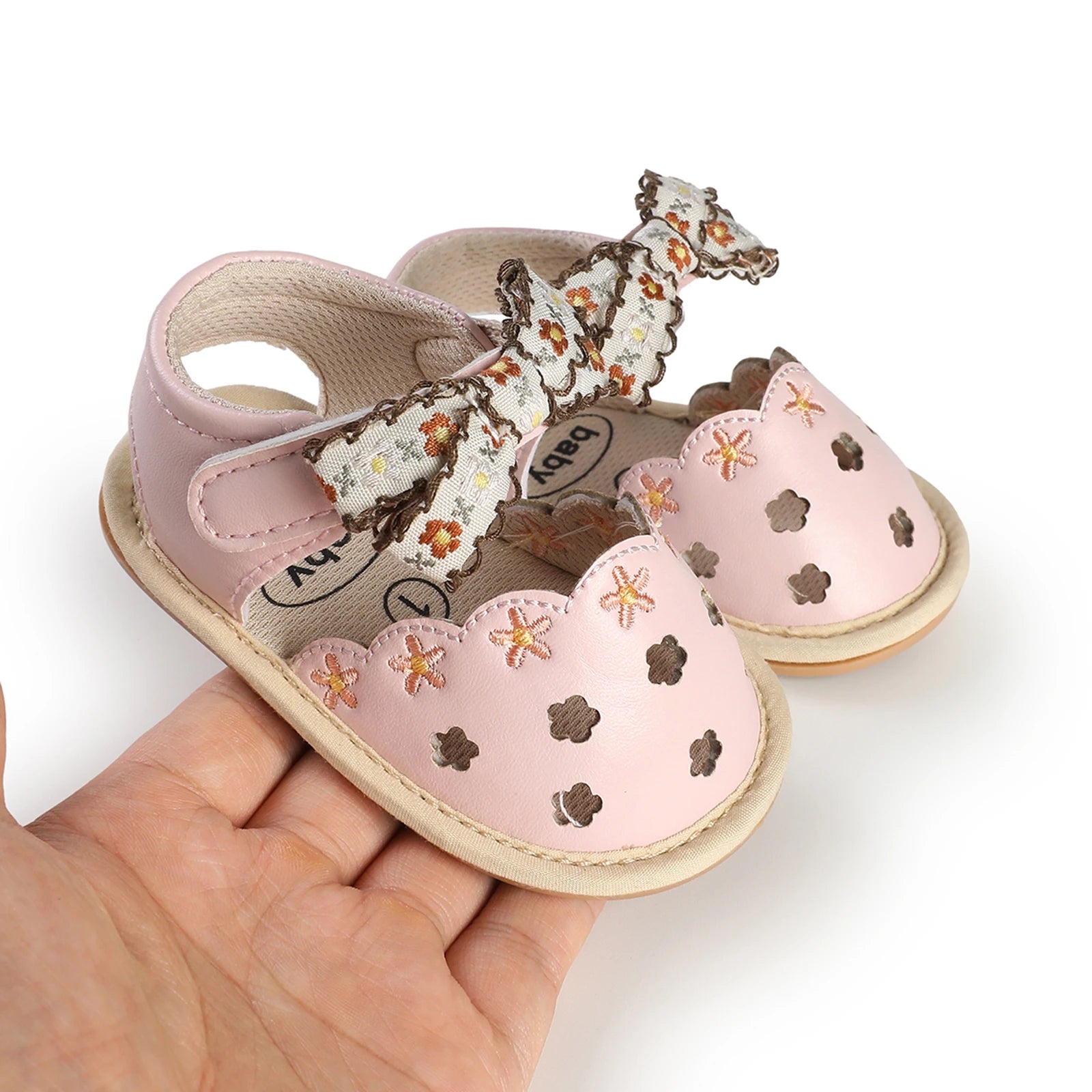 0-18months Baby Girl Sandals Flexible PU Leather Non-slip Flower Sandals  for women Summer Flats Shoes