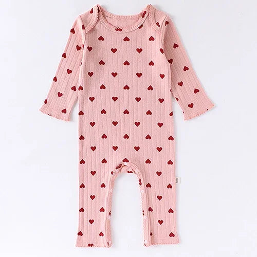 2025 New Autumn Infant Baby Girls Jumpsuit Long Sleeved Cotton Print Toddler Baby Girl Romper 0-24M Children Clothes