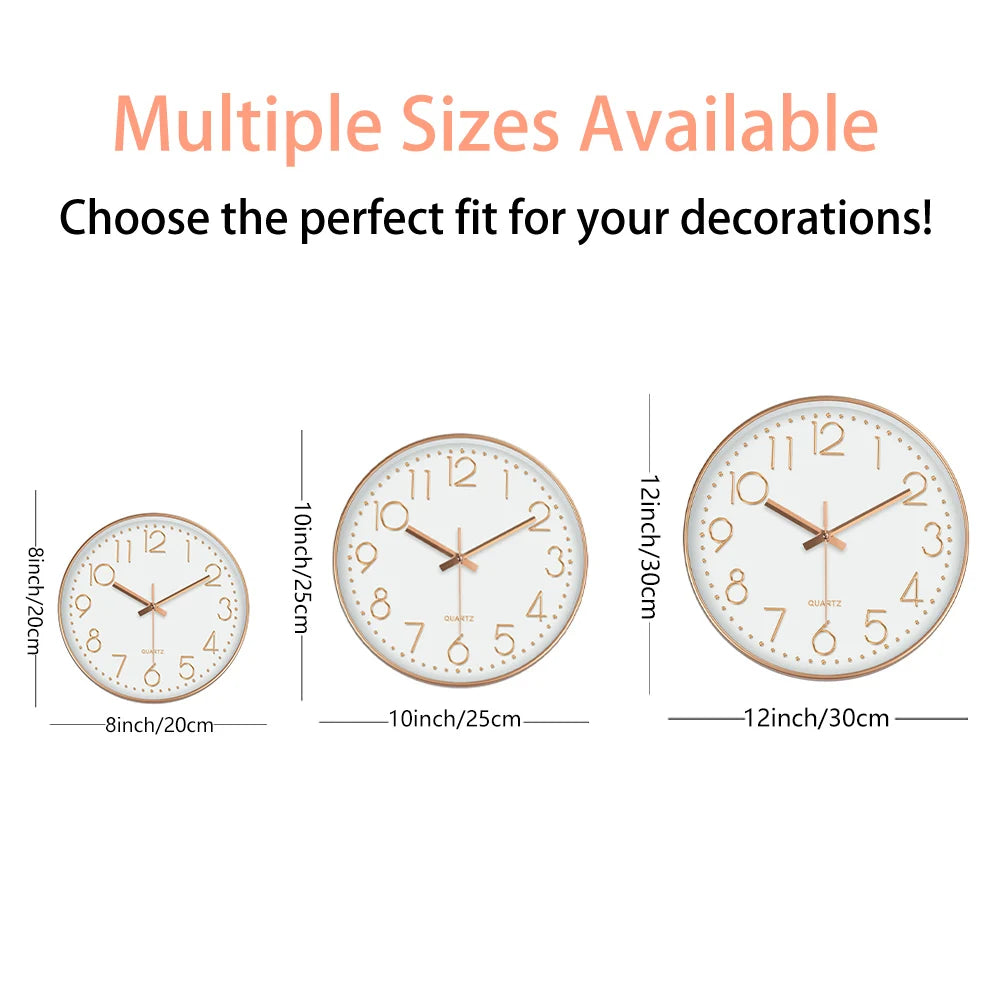 Minimalist Quartz Wall Clock Cubic Digital Clock Modern Style Silent Non Ticking Living Room Bedroom Office Clock 8/10/12 Inch