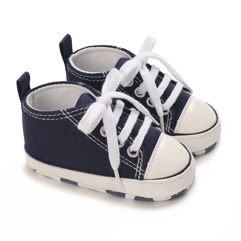 0-18 Months Baby Canvas Classic Sports Shoes Newborn Boys and Girls Printed Star First Walkers Shoes Infant Anti slip Baby Shoes