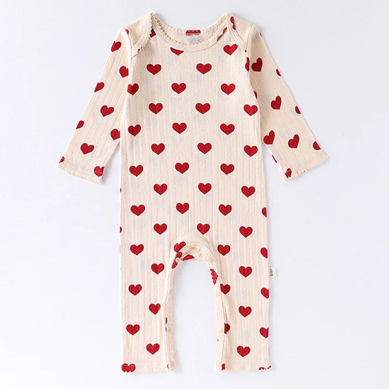 2025 New Autumn Infant Baby Girls Jumpsuit Long Sleeved Cotton Print Toddler Baby Girl Romper 0-24M Children Clothes