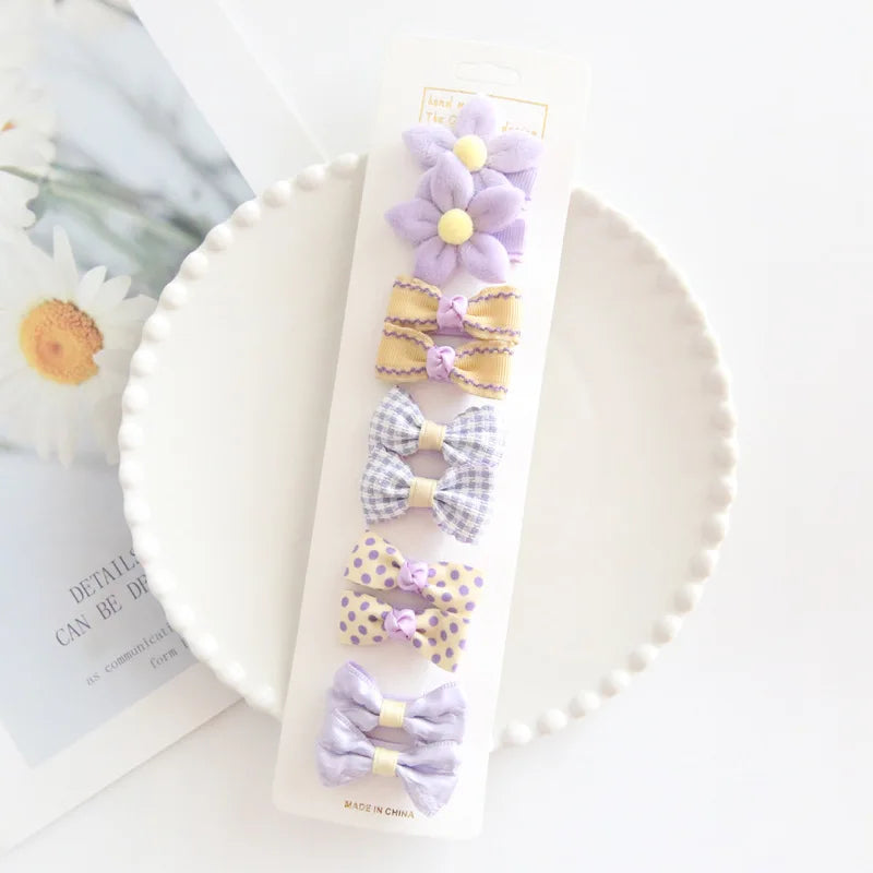 10Pc/Set Children's Girl Hairpins Cute Headwear Hair Accessories Bow for Baby Scrunchie Hair Clips Kids Barrettes Baby Headwear
