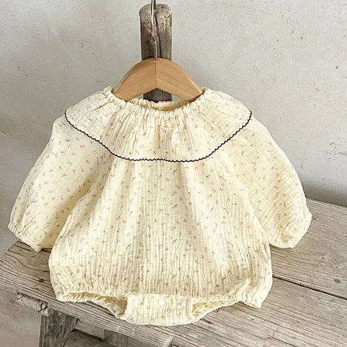 2025 New Autumn Infant Baby Girls Jumpsuit Long Sleeved Cotton Print Toddler Baby Girl Romper 0-24M Children Clothes