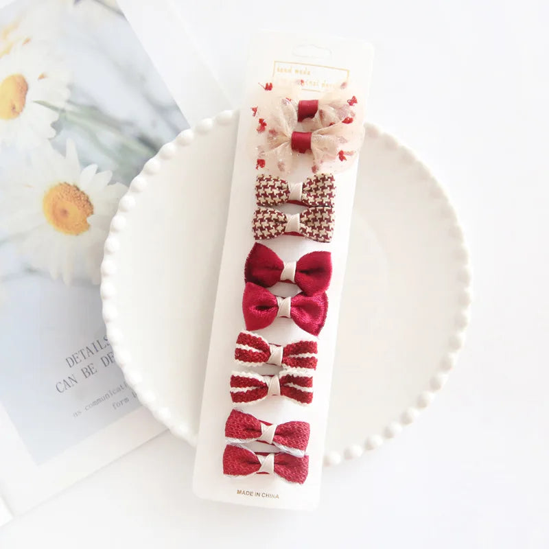 10Pc/Set Children's Girl Hairpins Cute Headwear Hair Accessories Bow for Baby Scrunchie Hair Clips Kids Barrettes Baby Headwear