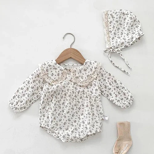 2025 New Autumn Infant Baby Girls Jumpsuit Long Sleeved Cotton Print Toddler Baby Girl Romper 0-24M Children Clothes