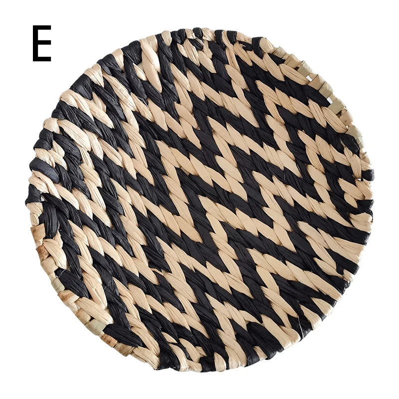 Straw Woven Round Wall Decoration Pendants Creative Retro Ethnic Background Wall Decor Moroccan Style Hand-woven Ornaments