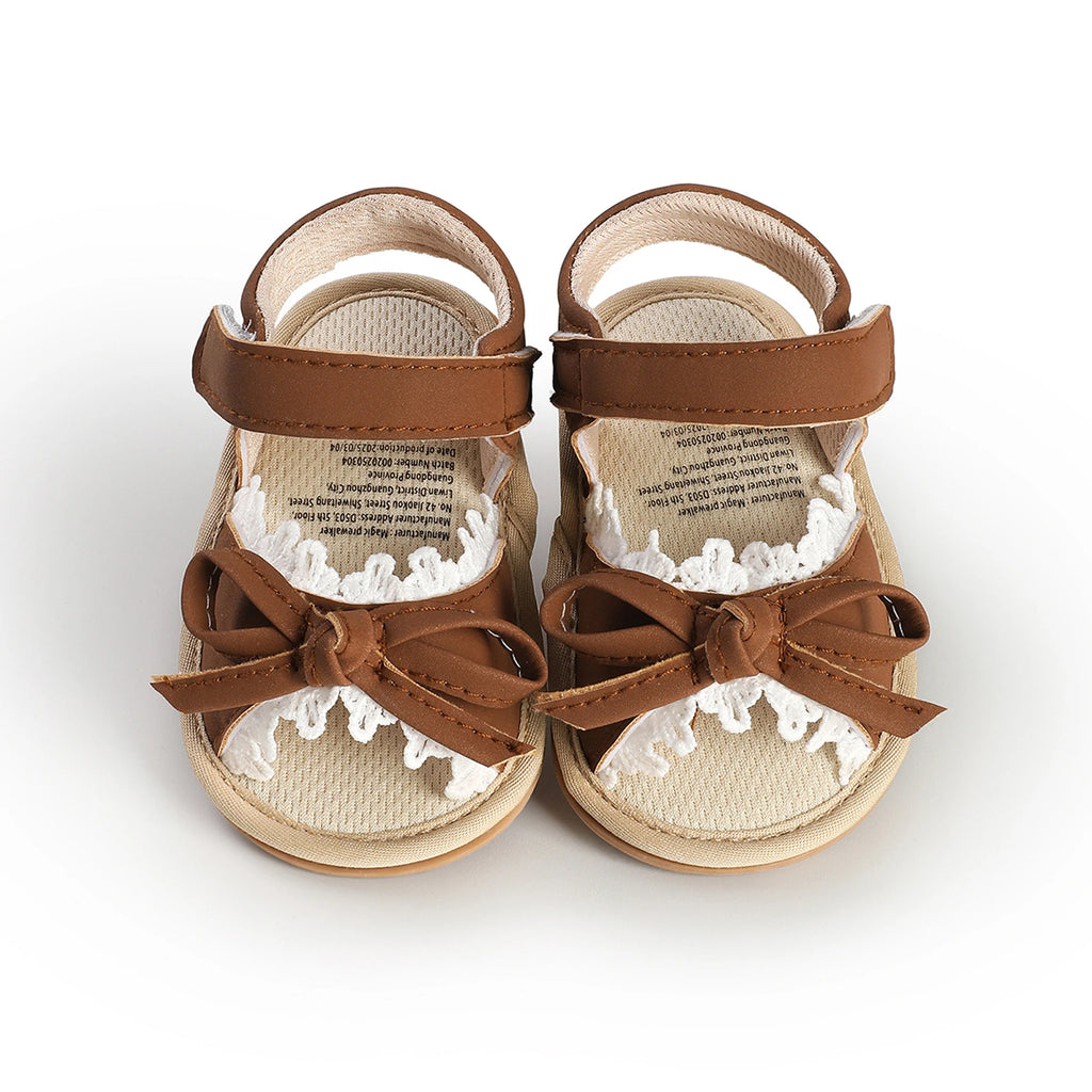0-18months Baby Girls Sandals Princess Style Cute Bow Soft Sandals  for women Non-Slip Infant Mary Jane Shoes