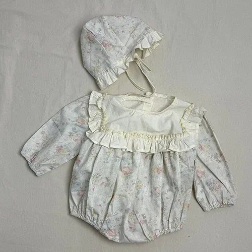 2025 New Autumn Infant Baby Girls Jumpsuit Long Sleeved Cotton Print Toddler Baby Girl Romper 0-24M Children Clothes
