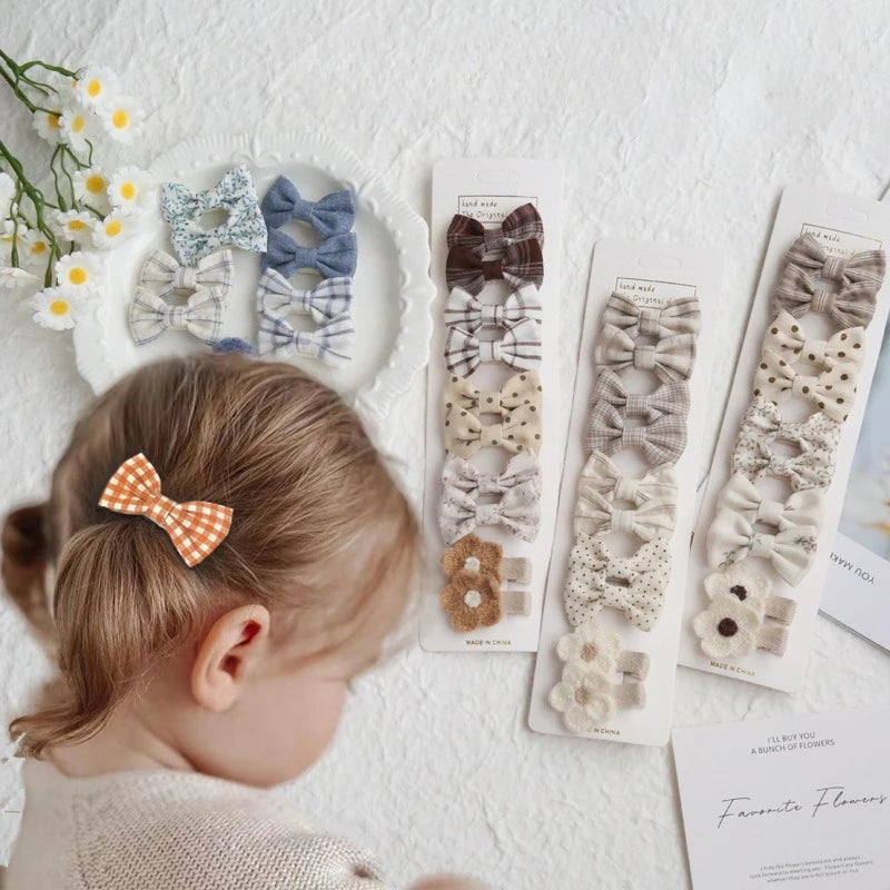 10Pc/Set Children's Girl Hairpins Cute Headwear Hair Accessories Bow for Baby Scrunchie Hair Clips Kids Barrettes Baby Headwear