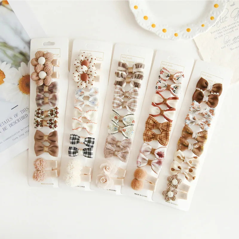 10Pc/Set Children's Girl Hairpins Cute Headwear Hair Accessories Bow for Baby Scrunchie Hair Clips Kids Barrettes Baby Headwear