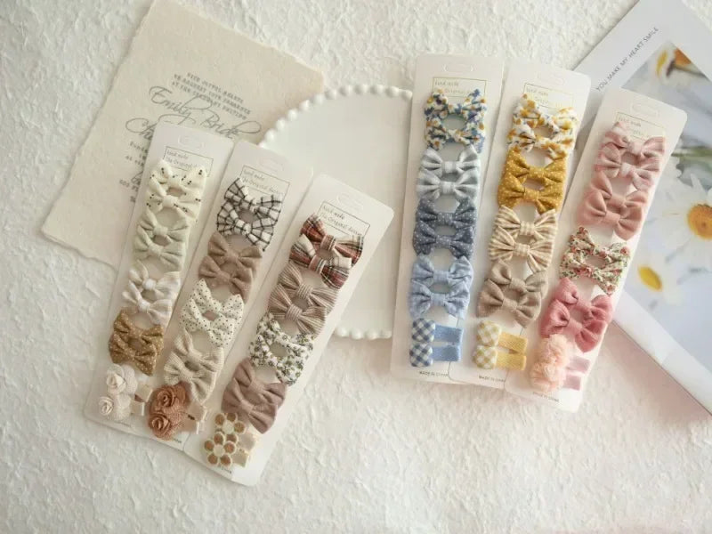 10Pc/Set Children's Girl Hairpins Cute Headwear Hair Accessories Bow for Baby Scrunchie Hair Clips Kids Barrettes Baby Headwear