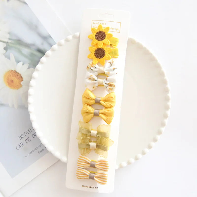 10Pc/Set Children's Girl Hairpins Cute Headwear Hair Accessories Bow for Baby Scrunchie Hair Clips Kids Barrettes Baby Headwear