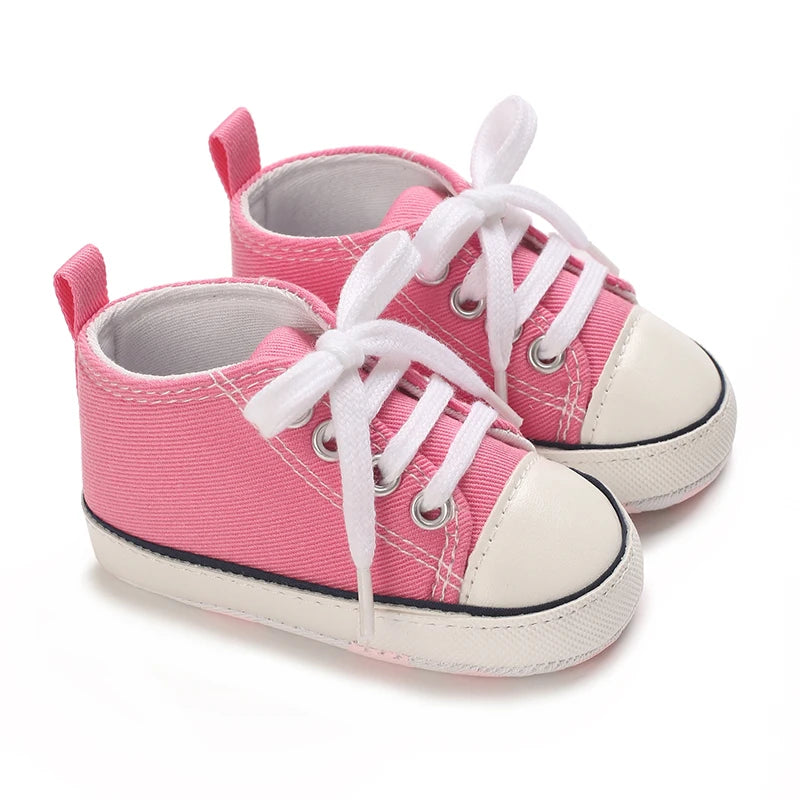 0-18 Months Baby Canvas Classic Sports Shoes Newborn Boys and Girls Printed Star First Walkers Shoes Infant Anti slip Baby Shoes