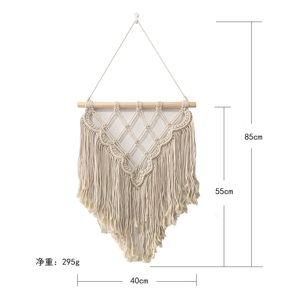 Nordic Woven Macrame Tapestry Room Decor Boho Home and Decoration for Bedroom Livingroom Wall Art Aesthetics Decorating Items