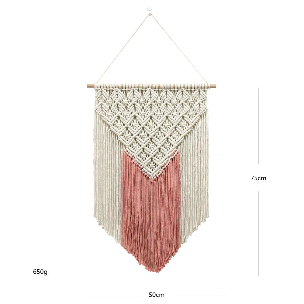Nordic Woven Macrame Tapestry Room Decor Boho Home and Decoration for Bedroom Livingroom Wall Art Aesthetics Decorating Items