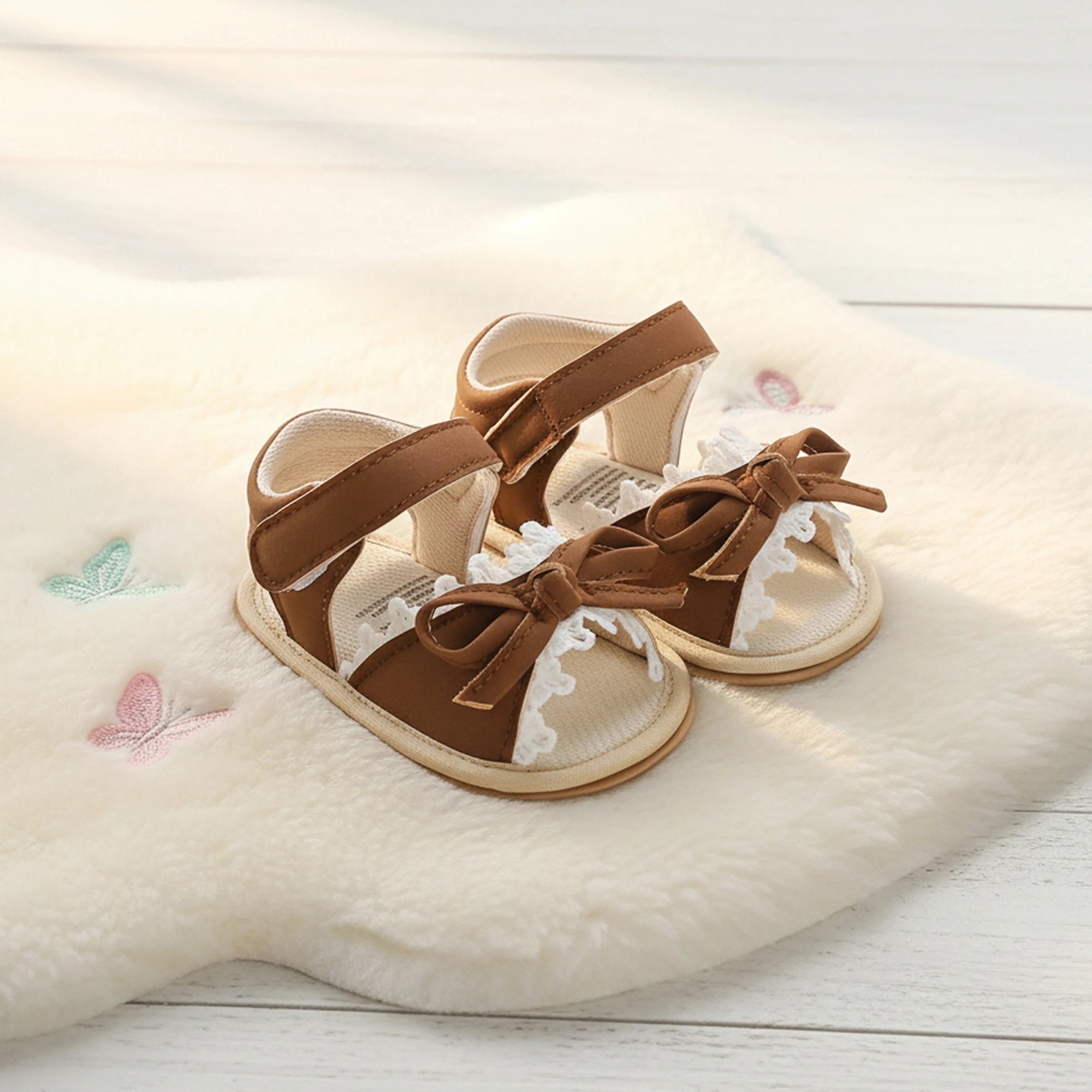 0-18months Baby Girls Sandals Princess Style Cute Bow Soft Sandals  for women Non-Slip Infant Mary Jane Shoes