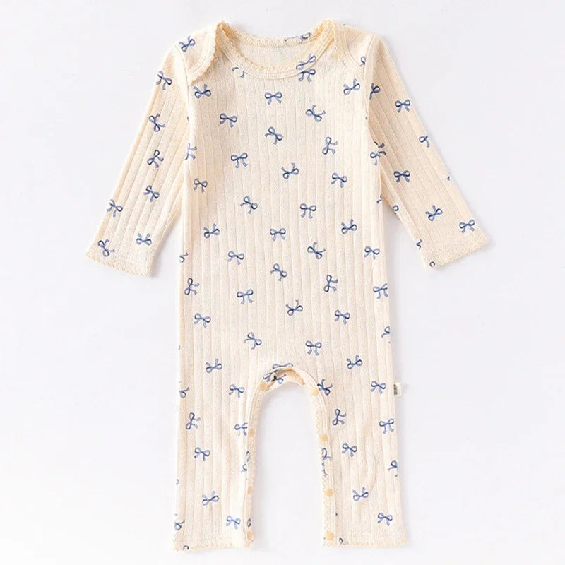 2025 New Autumn Infant Baby Girls Jumpsuit Long Sleeved Cotton Print Toddler Baby Girl Romper 0-24M Children Clothes