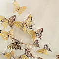 12Pcs/lot New 3D Hollow Golden Silver Butterfly Wall Stickers Art Home Decorations Wall Decals for Party Wedding Display Shop