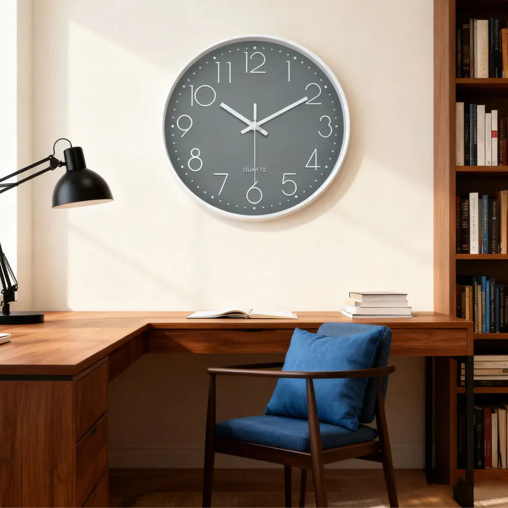 Minimalist Quartz Wall Clock Cubic Digital Clock Modern Style Silent Non Ticking Living Room Bedroom Office Clock 8/10/12 Inch