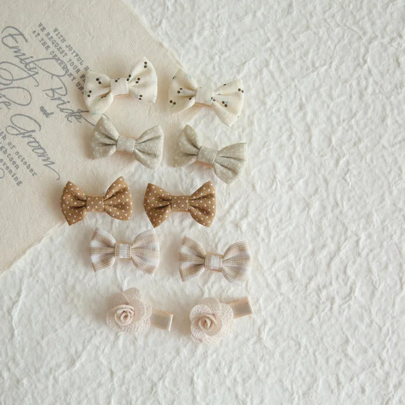 10Pc/Set Children's Girl Hairpins Cute Headwear Hair Accessories Bow for Baby Scrunchie Hair Clips Kids Barrettes Baby Headwear