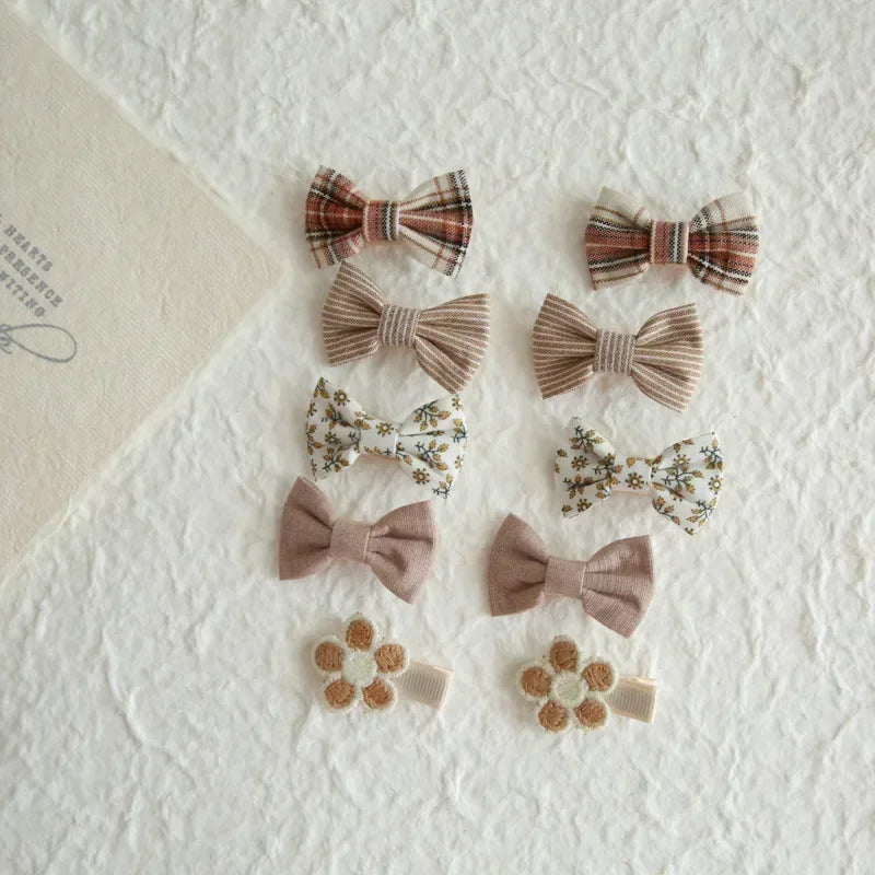 10Pc/Set Children's Girl Hairpins Cute Headwear Hair Accessories Bow for Baby Scrunchie Hair Clips Kids Barrettes Baby Headwear