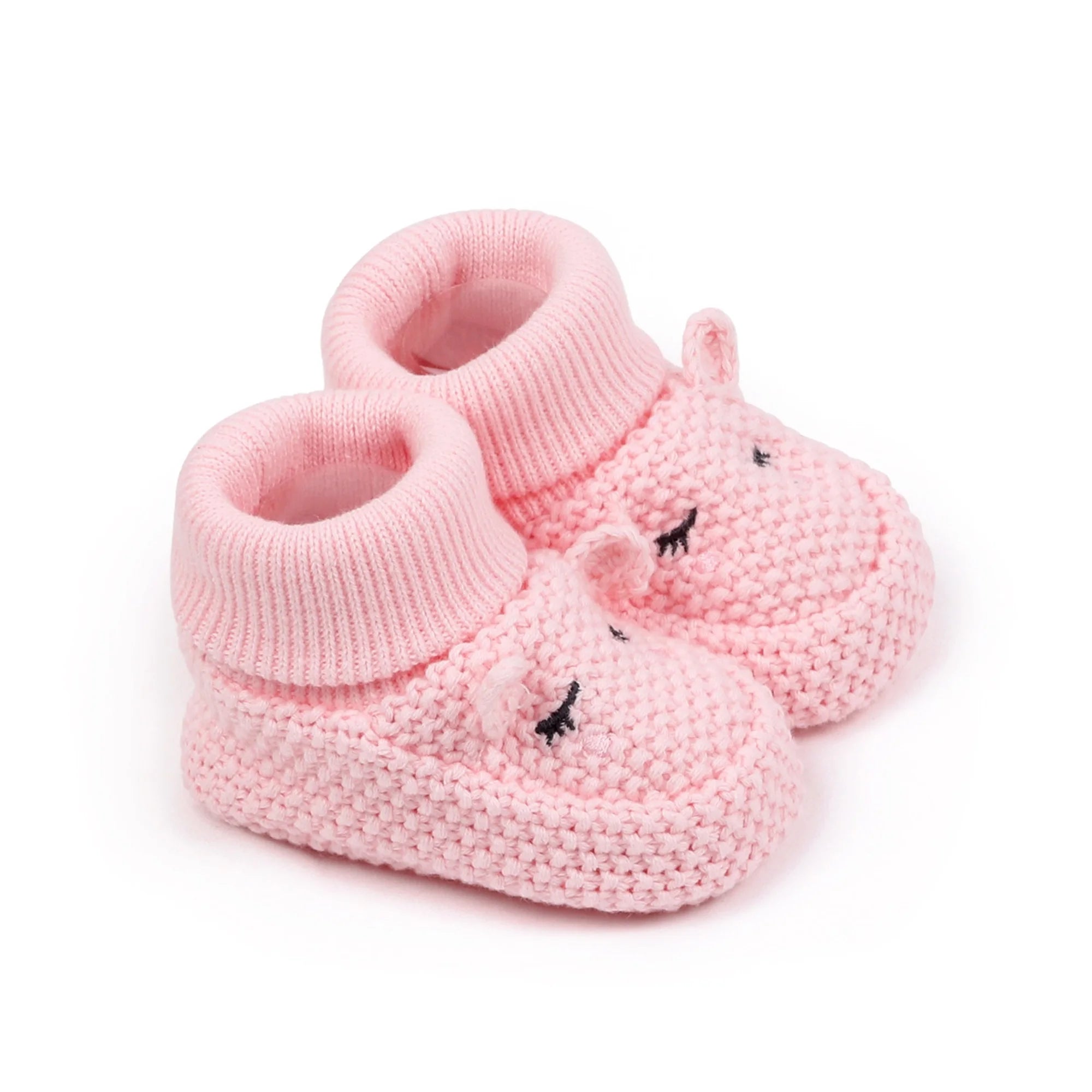 0-12months Infant Knitted Baby Booties with Ears Soft shoes for baby girls Comfortable Winter Shoes