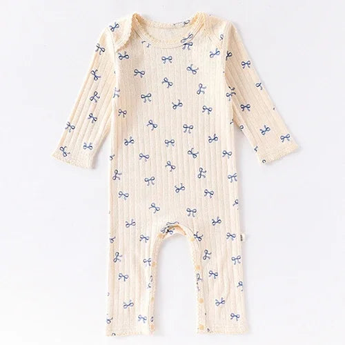 2025 New Autumn Infant Baby Girls Jumpsuit Long Sleeved Cotton Print Toddler Baby Girl Romper 0-24M Children Clothes