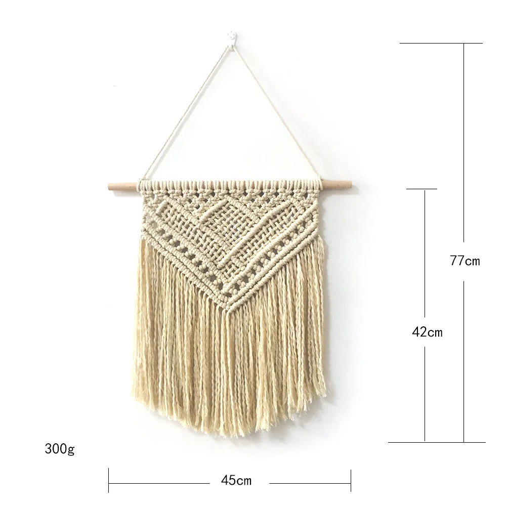 Nordic Woven Macrame Tapestry Room Decor Boho Home and Decoration for Bedroom Livingroom Wall Art Aesthetics Decorating Items