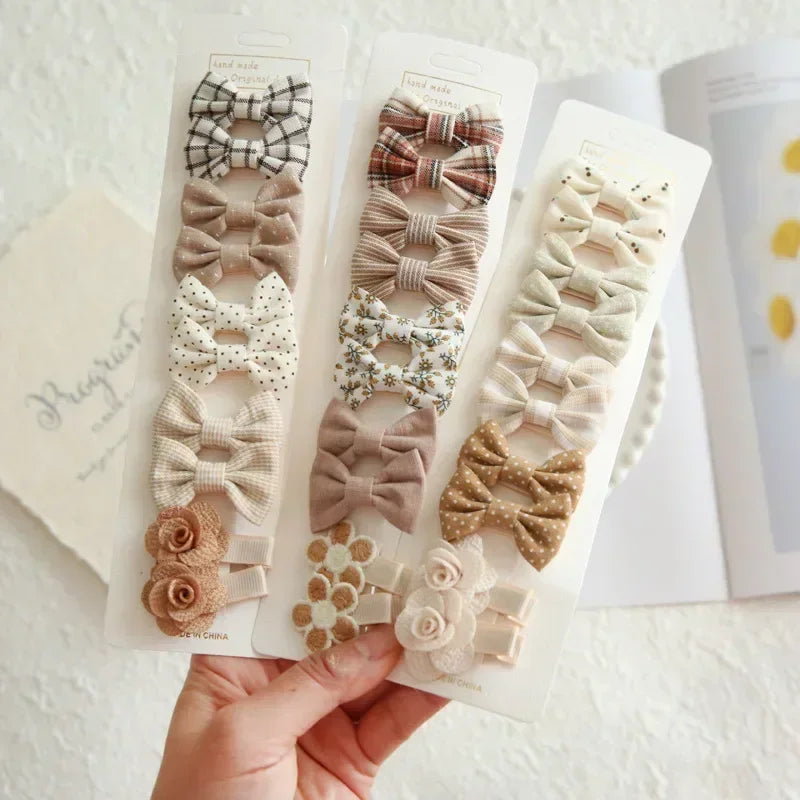 10Pc/Set Children's Girl Hairpins Cute Headwear Hair Accessories Bow for Baby Scrunchie Hair Clips Kids Barrettes Baby Headwear
