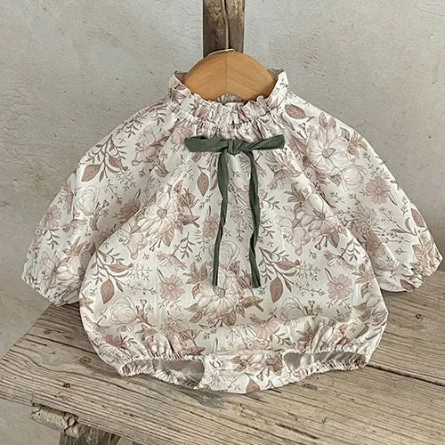 2025 New Autumn Infant Baby Girls Jumpsuit Long Sleeved Cotton Print Toddler Baby Girl Romper 0-24M Children Clothes