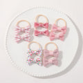 10Pcs Kids Cartoon Butterfly Knot Hair Ropes Exquisite Cotton Cute Hair Bands Safe Flower Knitted Grid Hair Accessories Gifts